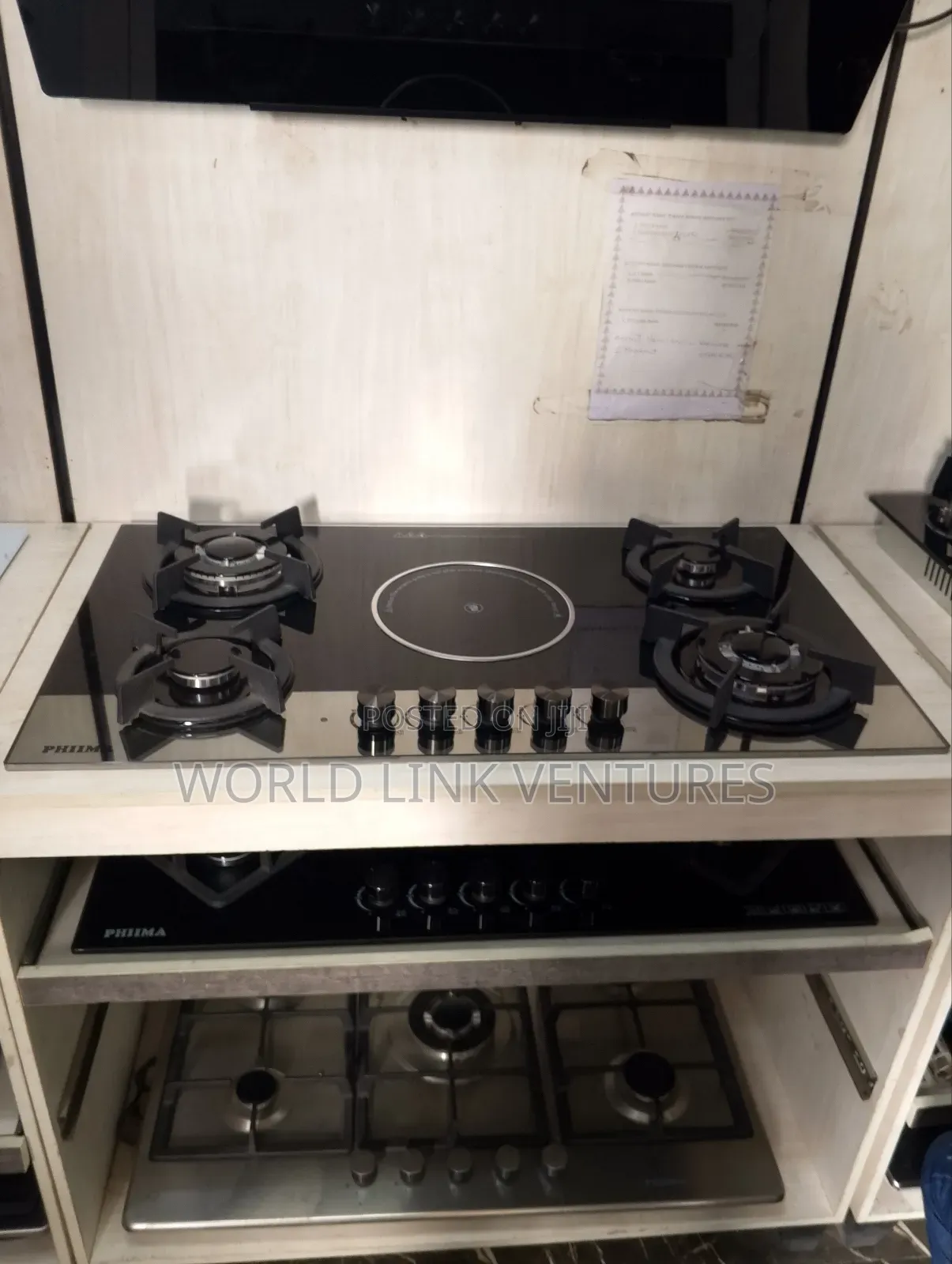 Phima Top Glass 4 Burner Gas With 1 Electric 2 Years Warrant