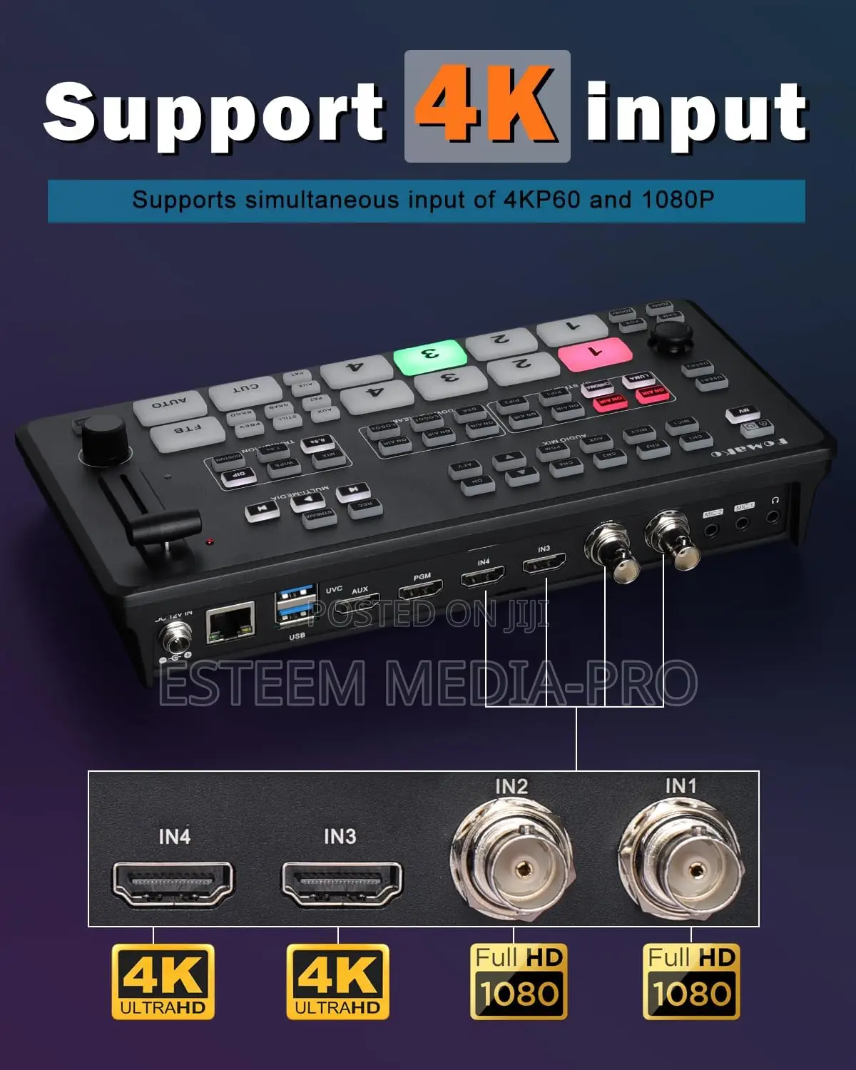 Fomako Video Switcher 5-Channel HDMI SDI (M2)