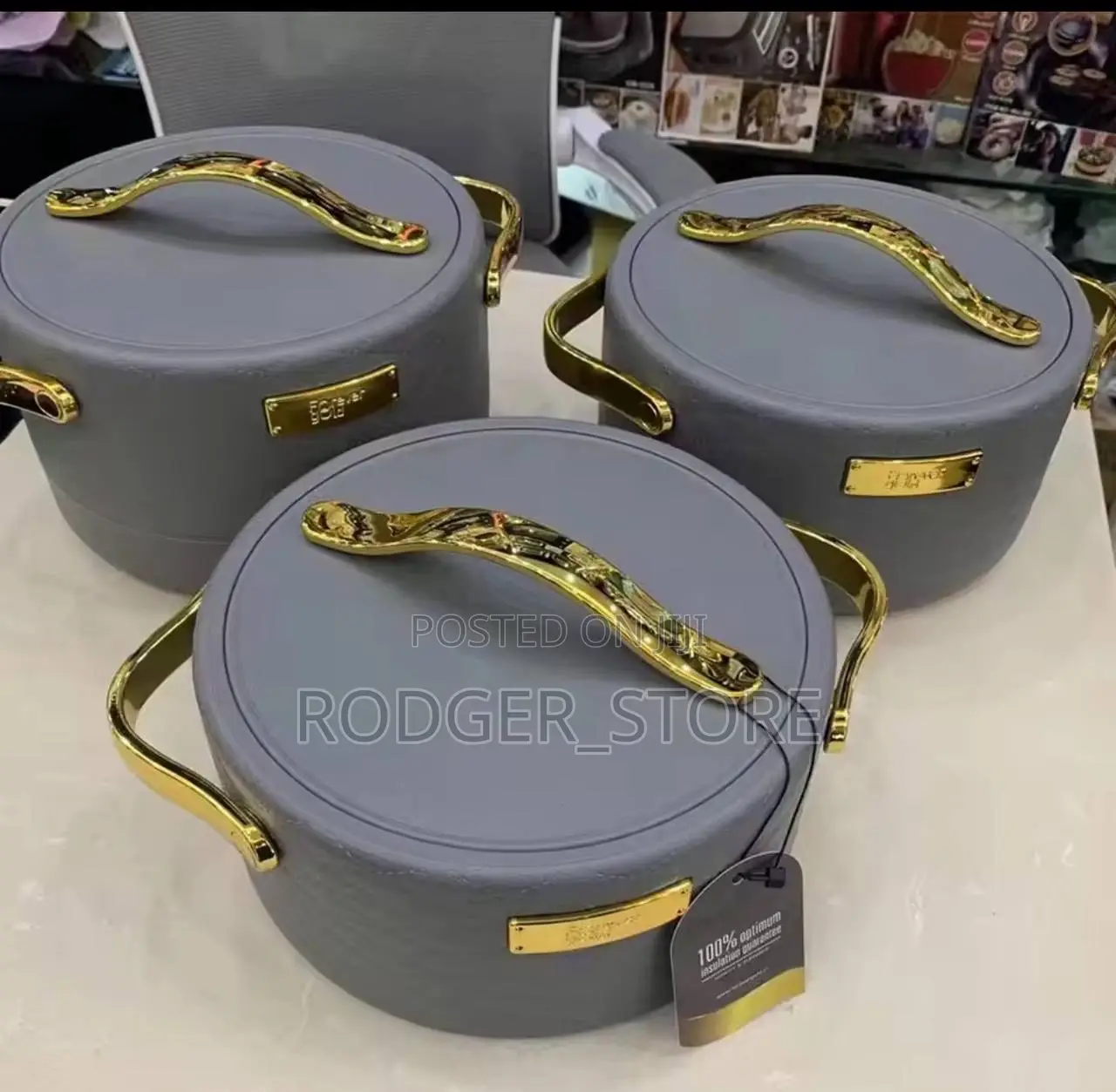 Quality Forever Gold 3pcs Set Food Warmer