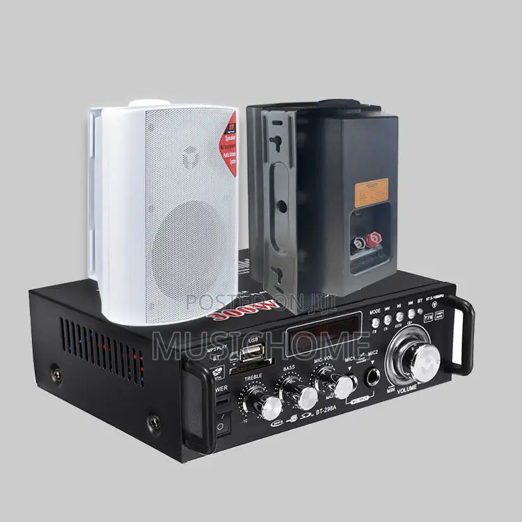 Portable Bluetooth Amplifier and 2pcs Wall Mount Speaker