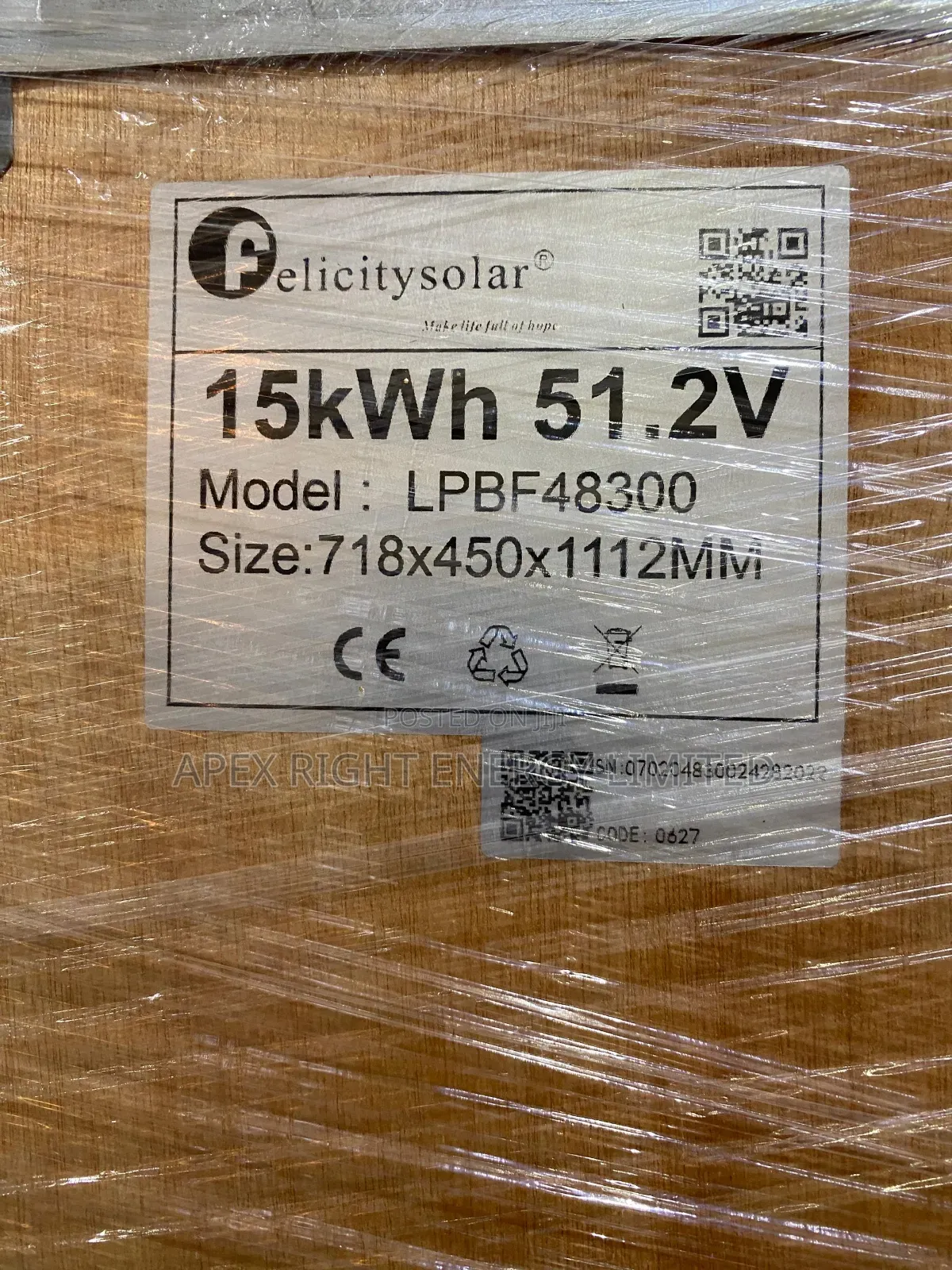 15kwh Felicity Lithium Battery 51.2volts