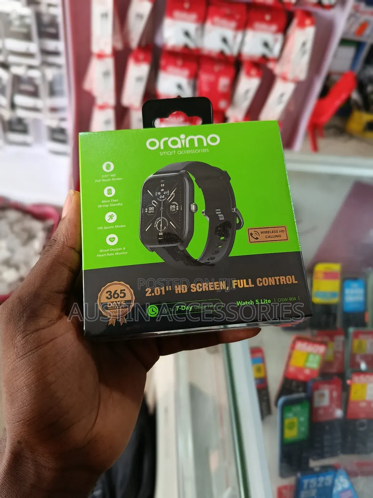 Oraimo Watch 5 Lite 2.01" HD IP68 Smart Watch
