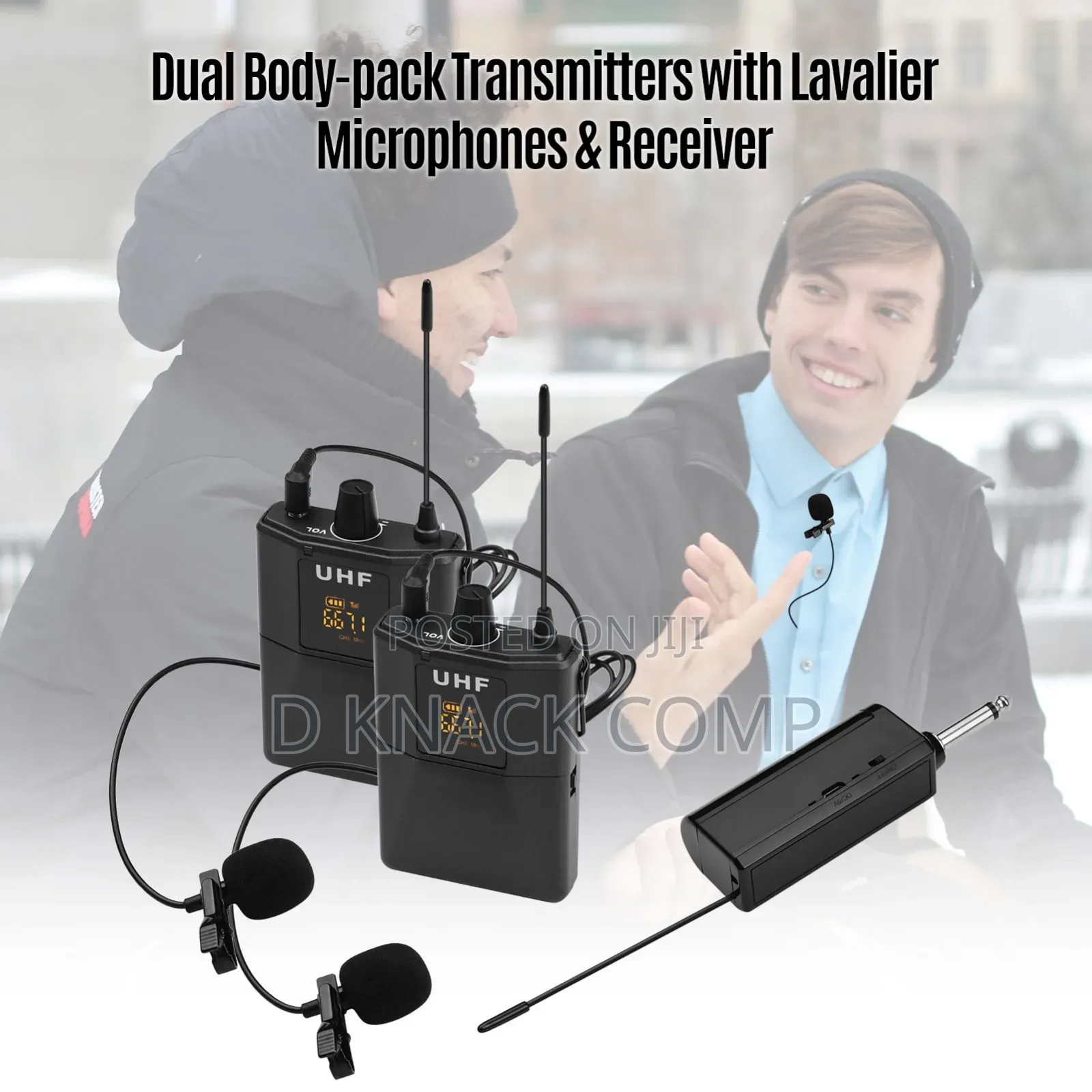 UHF Wireless Microphone With Bodypack Transmitter Receiver