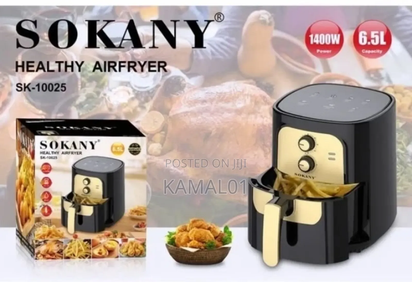 Sk-10025 Multifunction Air Fryer 6.5l 1400w High Power