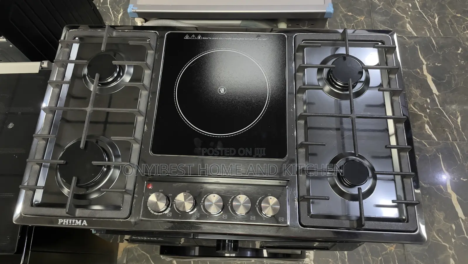 PHIIMA Four Bunners Gas Hobb and One Electric Cooker