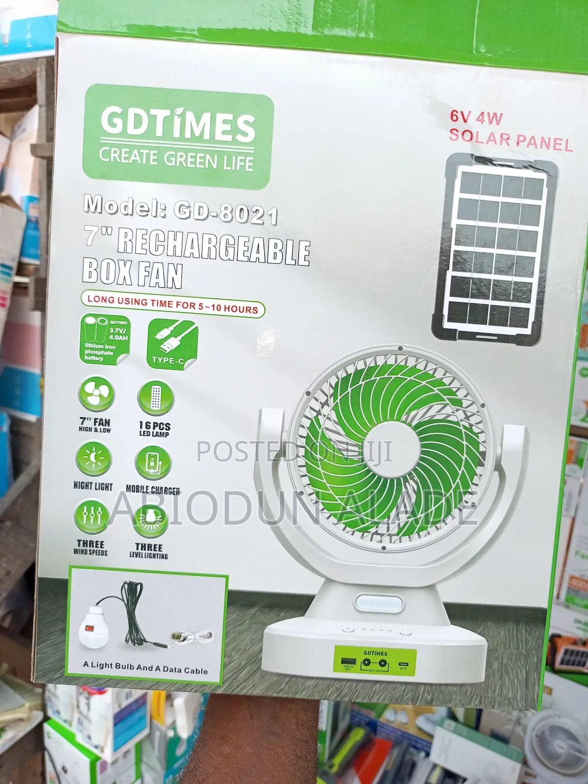 Best Quality Rechargeable Solar Table Fan