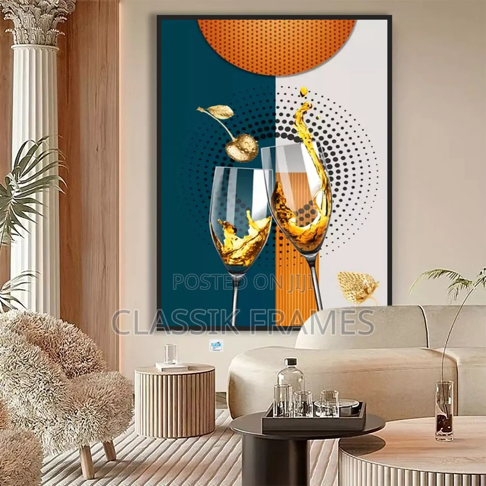 HD Framed Acrylic Gidi Painting Wallart