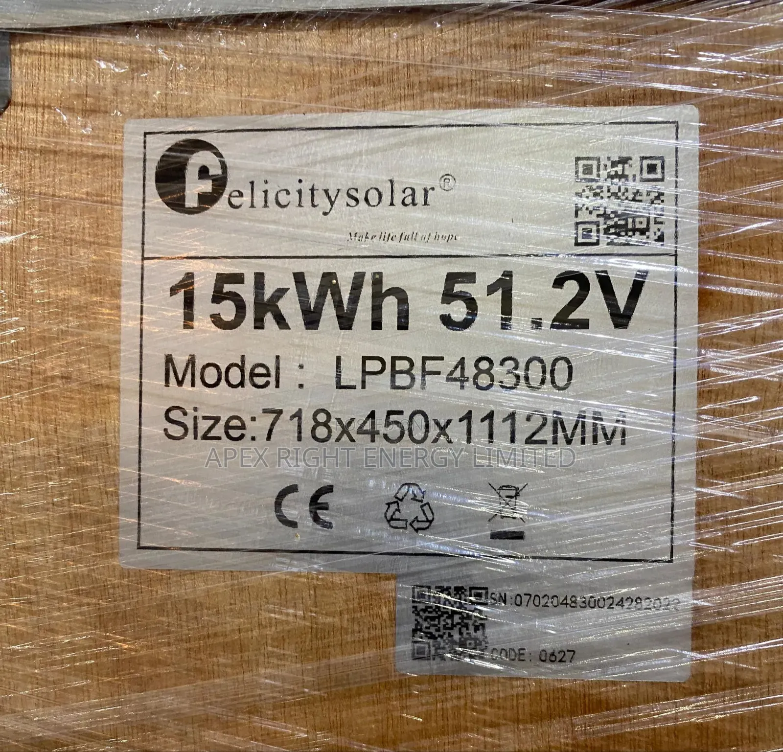 15kwh Felicity Lithium Battery 51.2volts