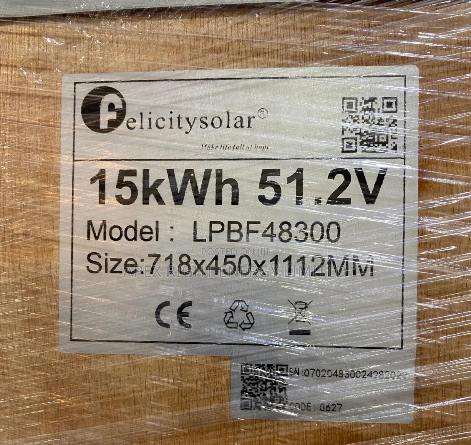 15kwh Felicity Lithium Battery 51.2volts
