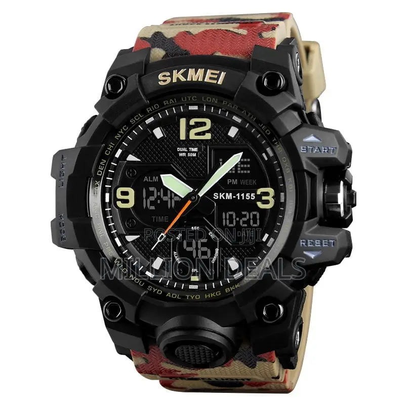 Rubber Strap Dual Timer Men's Wrist Watch