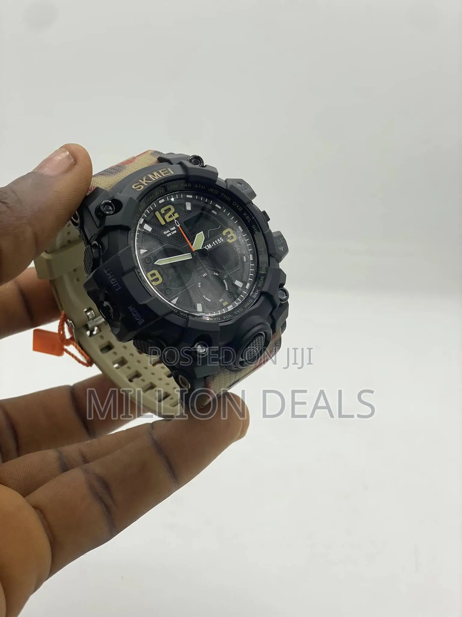 Rubber Strap Dual Timer Men's Wrist Watch