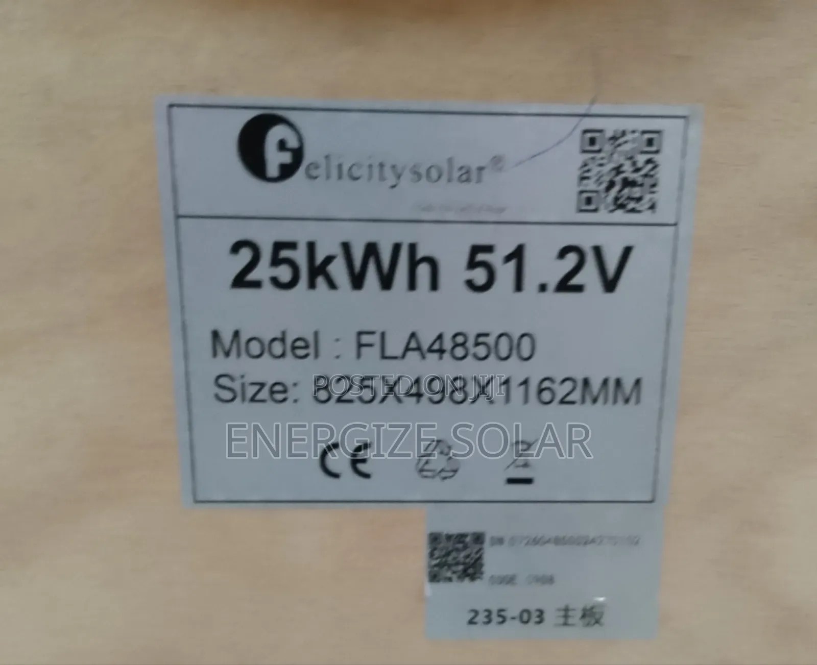 25kw 51.2v Felicity Lithium Ion Battery -energy Storage"