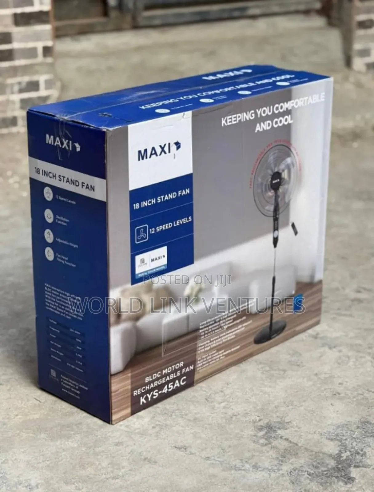 Maxi Standing Fan 18 Inches With 9 Speed
