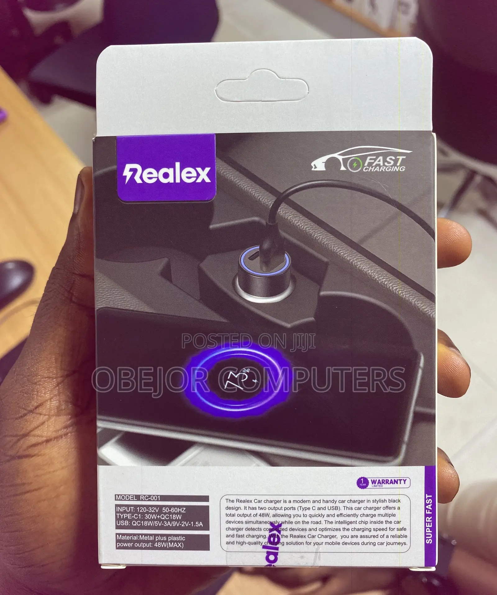 Realex Rc-001 Dual Port Uc10 48watts Fast Car Charger