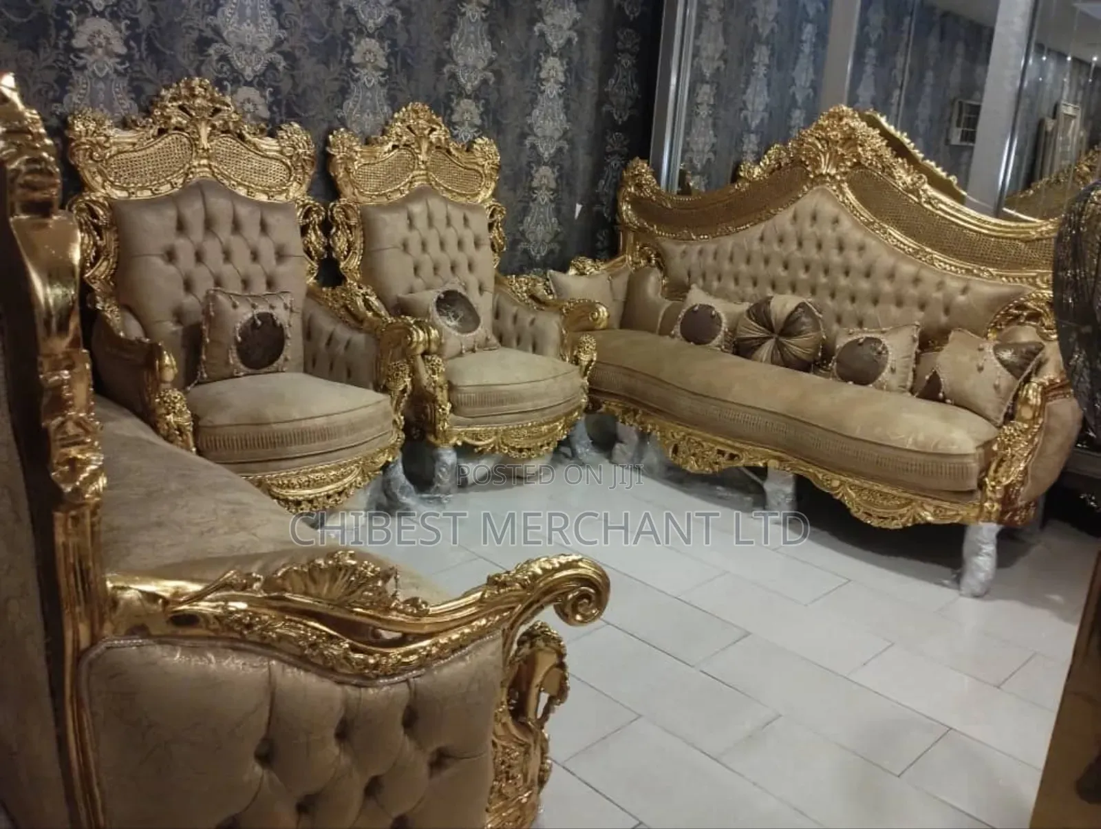 Imported Royal Fabric Sofa Chairs 8 Seater