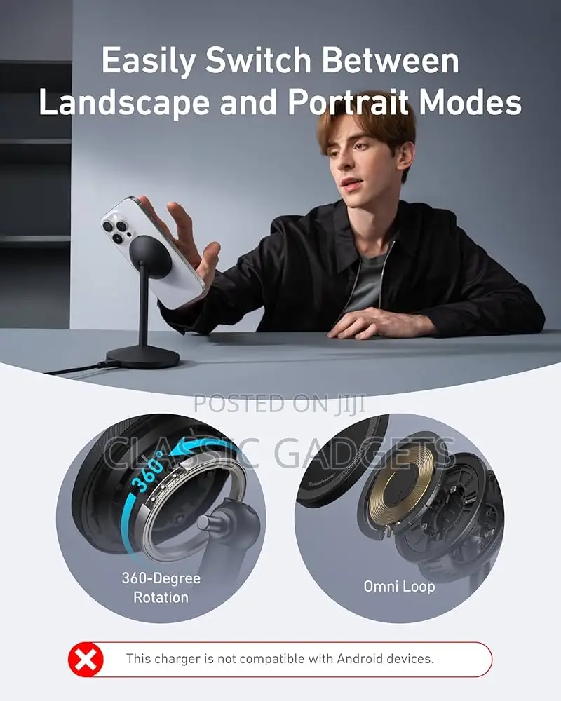 Anker Maggo Qi2 Magsafe Magnetic Wireless Charging Stand