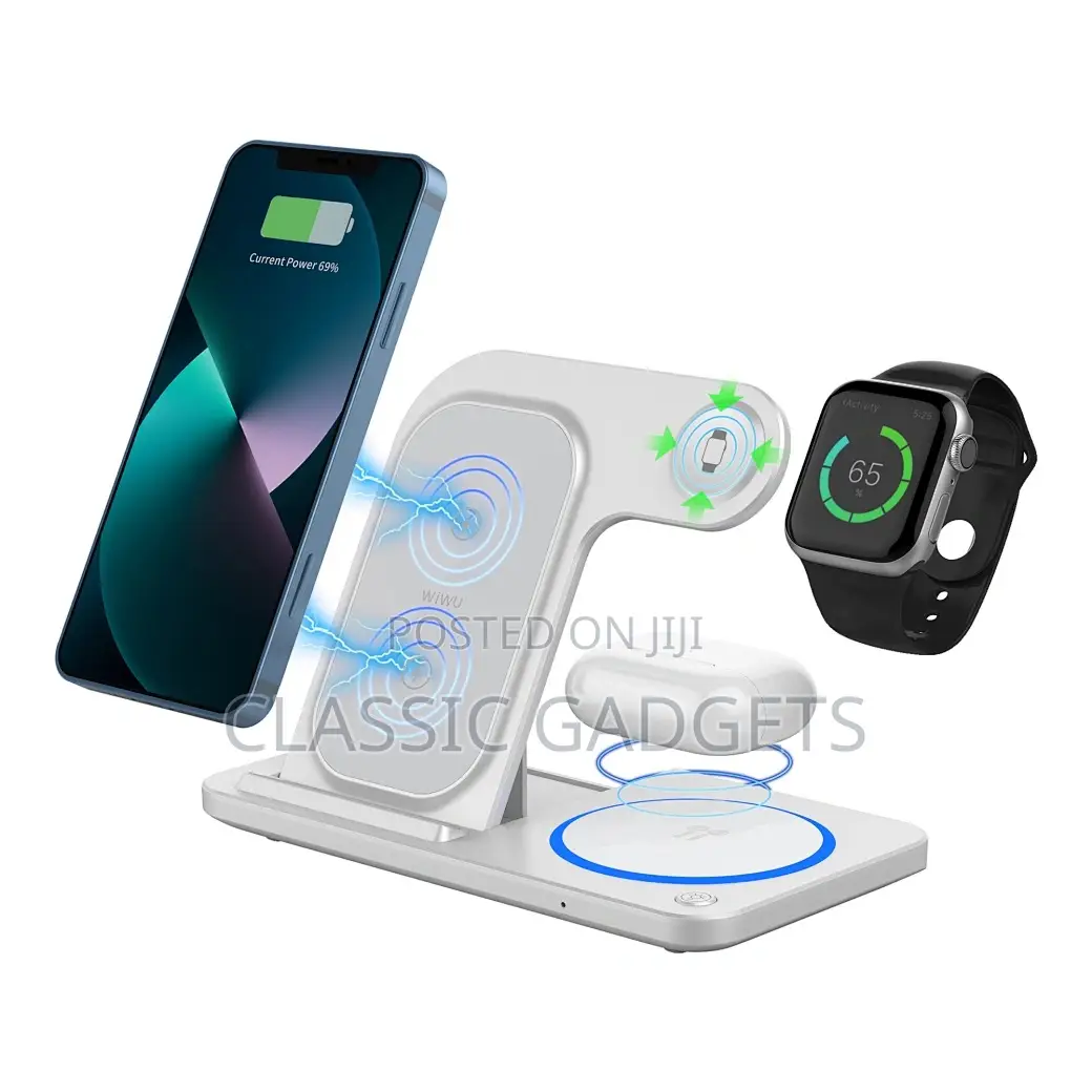 Wiwu Wi-W020 Foldable 3 in 1 15w Wireless Charger