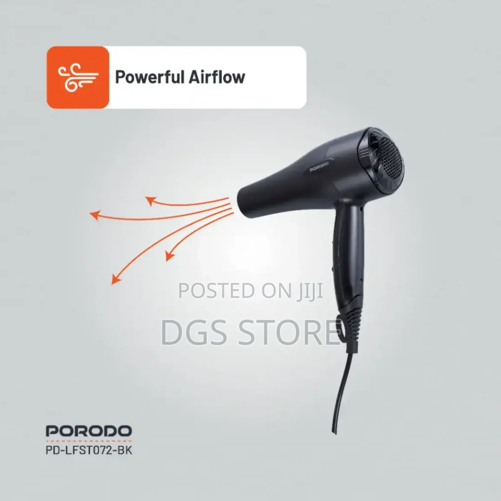 Porodo LFS072 Negative Ion No Frizz Hair Dryer