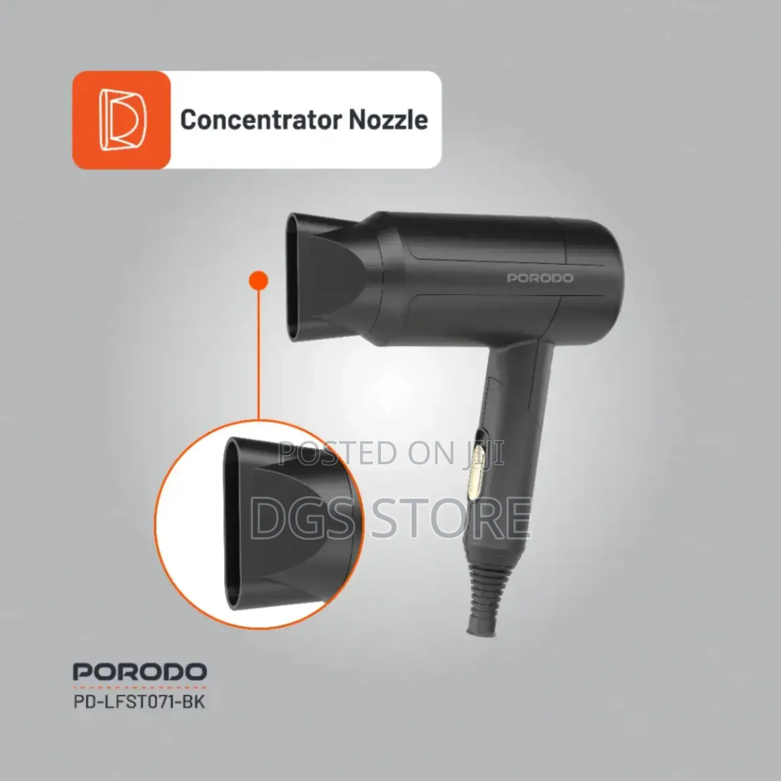 Porodo Lifestyle 1200w Foldable Hair Dryer 1.8m Cable