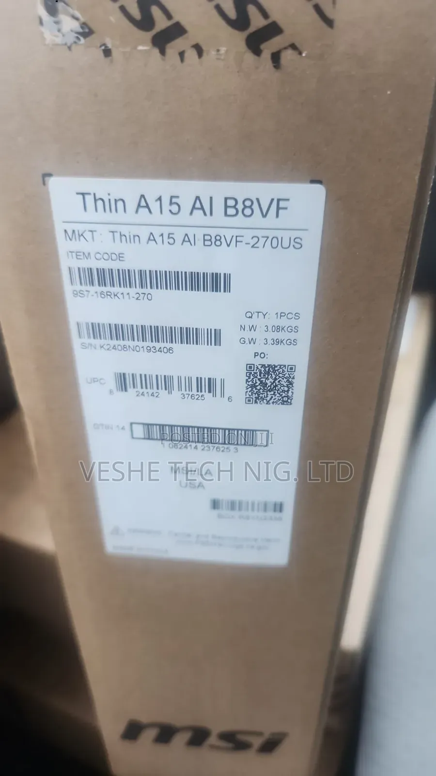 New Laptop MSI GF65 Thin 10UE 16GB AMD Ryzen 9 SSD 1T