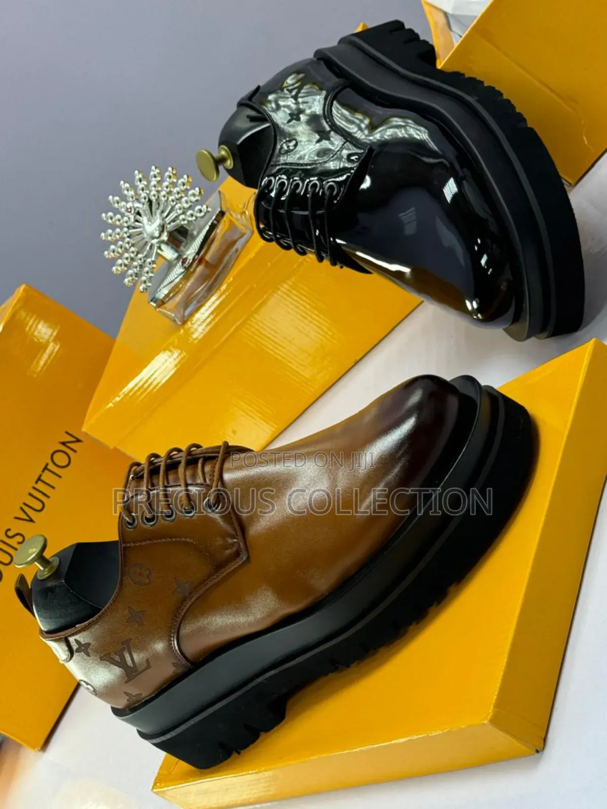Double Bold Sole Louis Vuitton Leather Lace Up Shoe