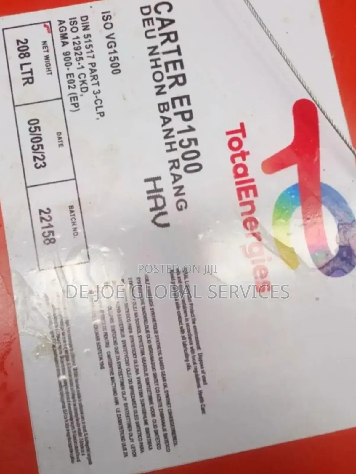 Total Oil Carter EP1500 Industrial Oil