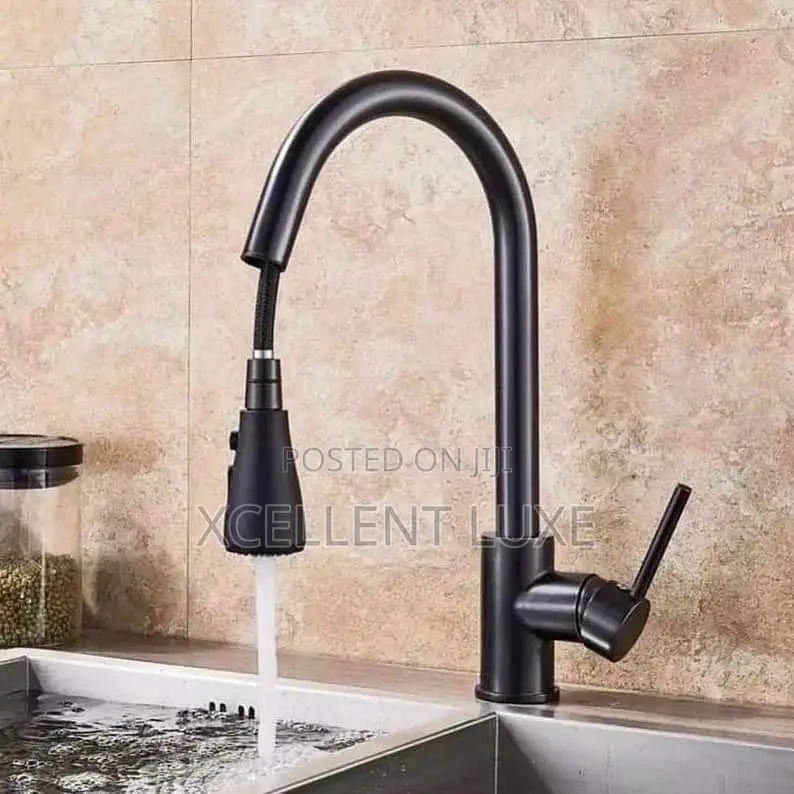 Pull Out Sink Mixer Tap Black