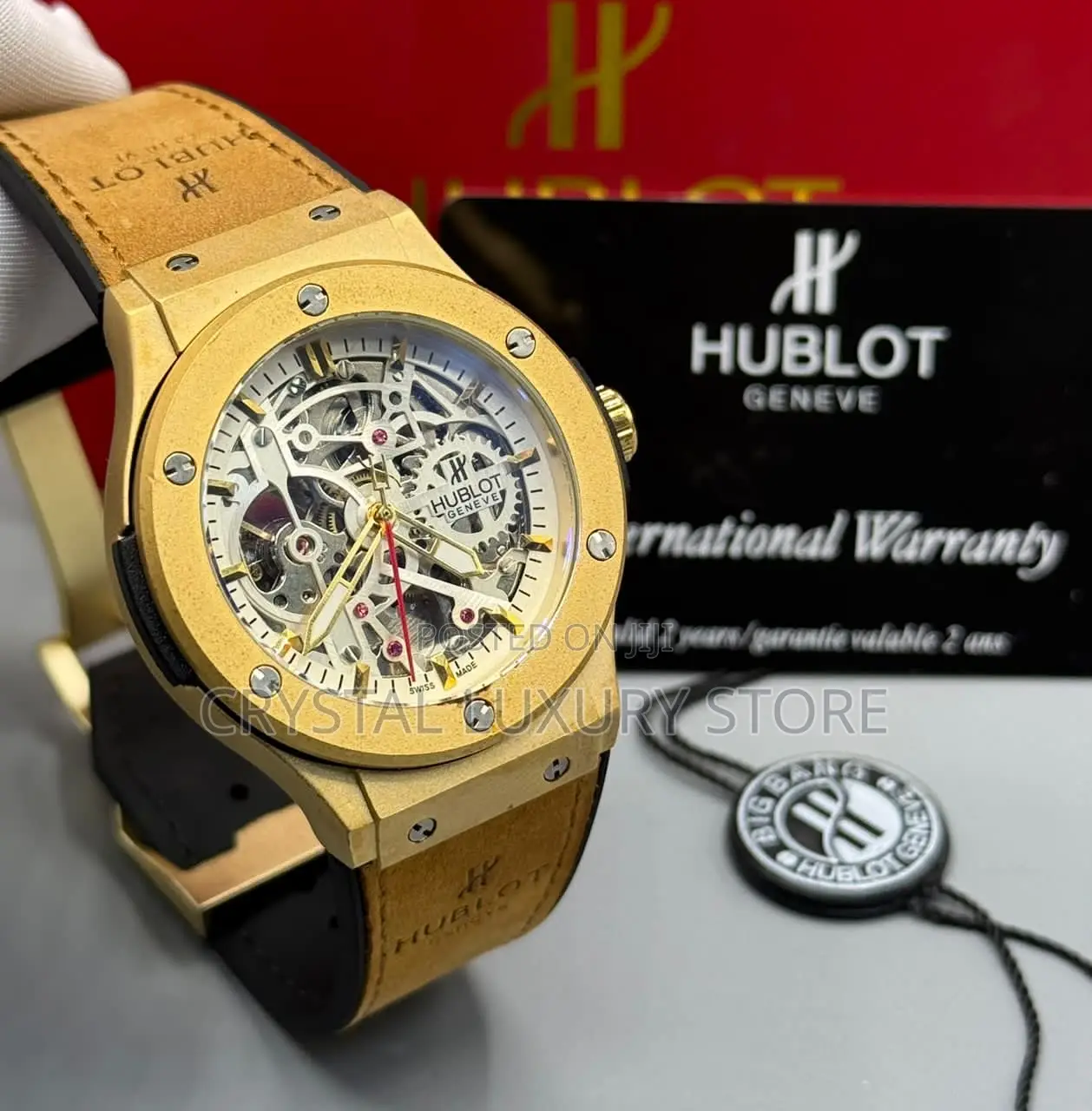 Hublot Quality Luxury Men Genuine Leather Wristwatch