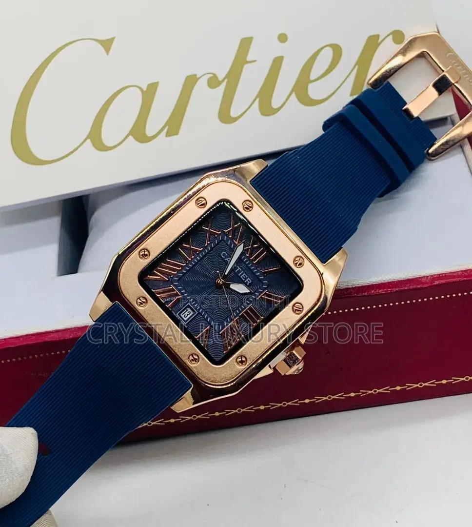 Cartier Quality Men Rubber Strap Wristwatch
