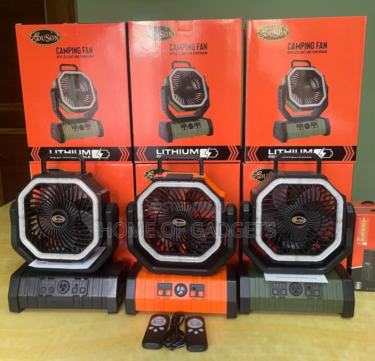 Rechargeable Camping Fan With Remote Control and Led Light