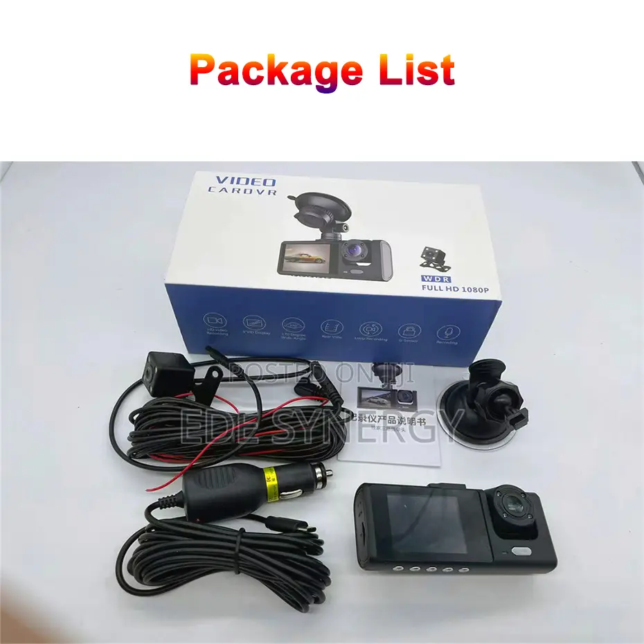 3 Channel Front Inside Rear View Camera 1080p Dash Cam