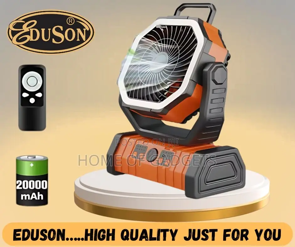 Rechargeable Camping Fan With Remote Control and Led Light