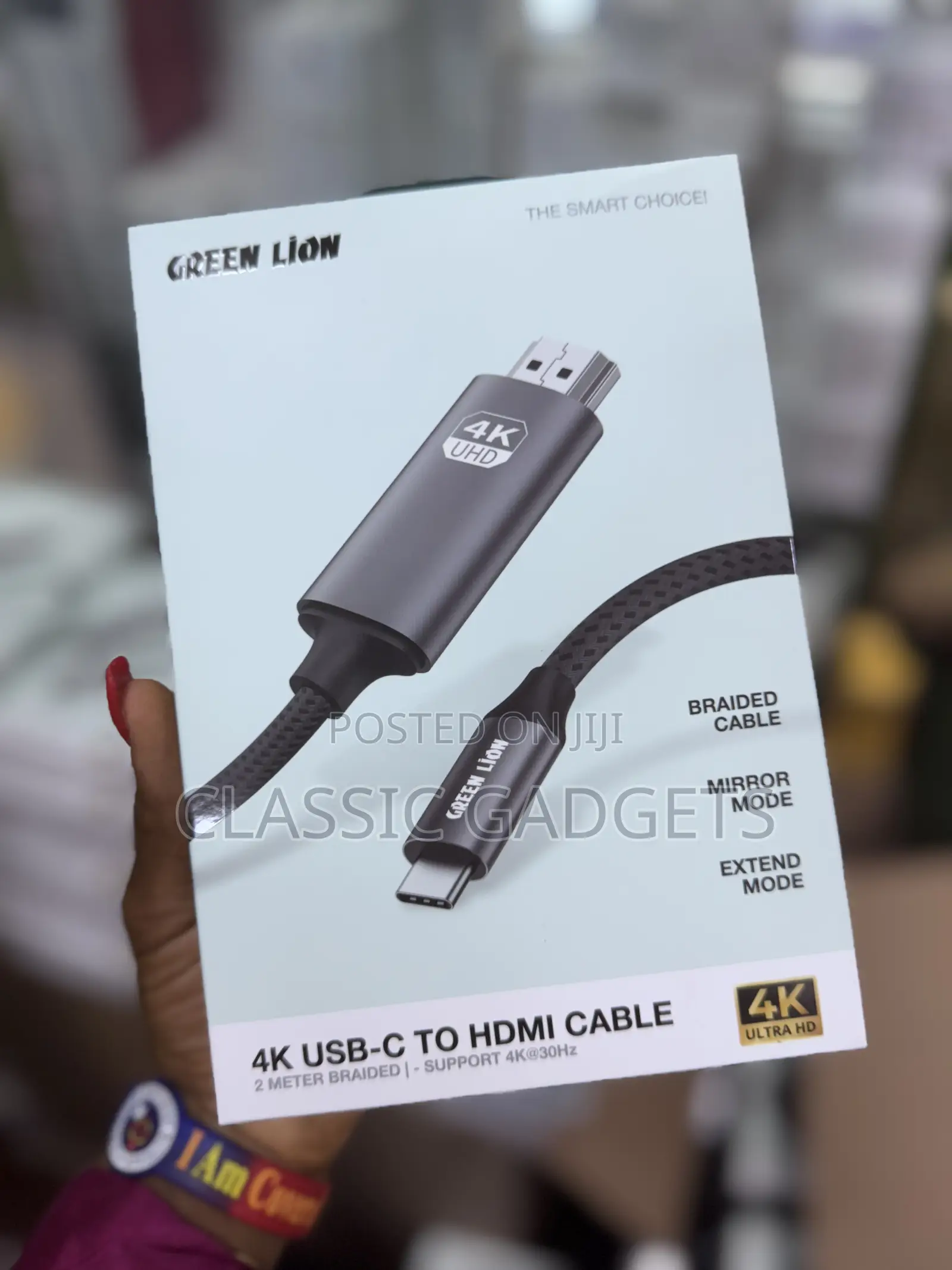 Green Lion USB-C to HDMI 2m Braided Cable