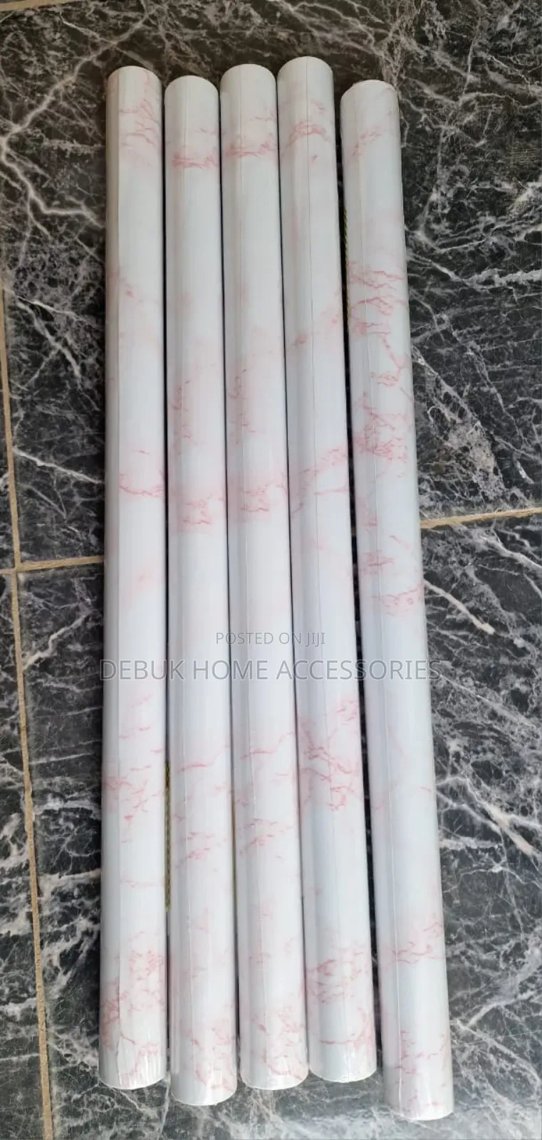 Pink and White Unique-Marble STICKERS