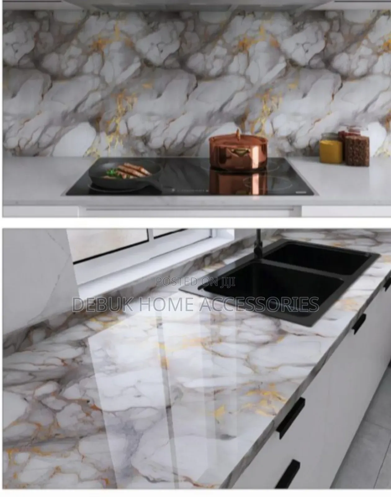 Ash, Gold and White Marble-Decor