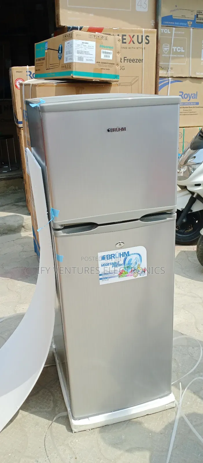 Bruhm 195, Double Door Refrigerator With 2 Year Warranty.