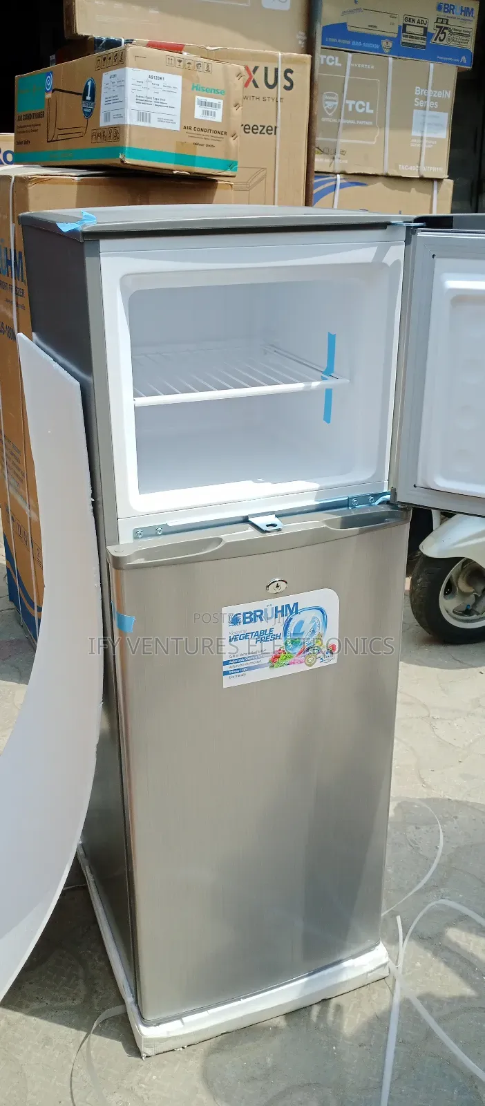 Bruhm 195, Double Door Refrigerator With 2 Year Warranty.