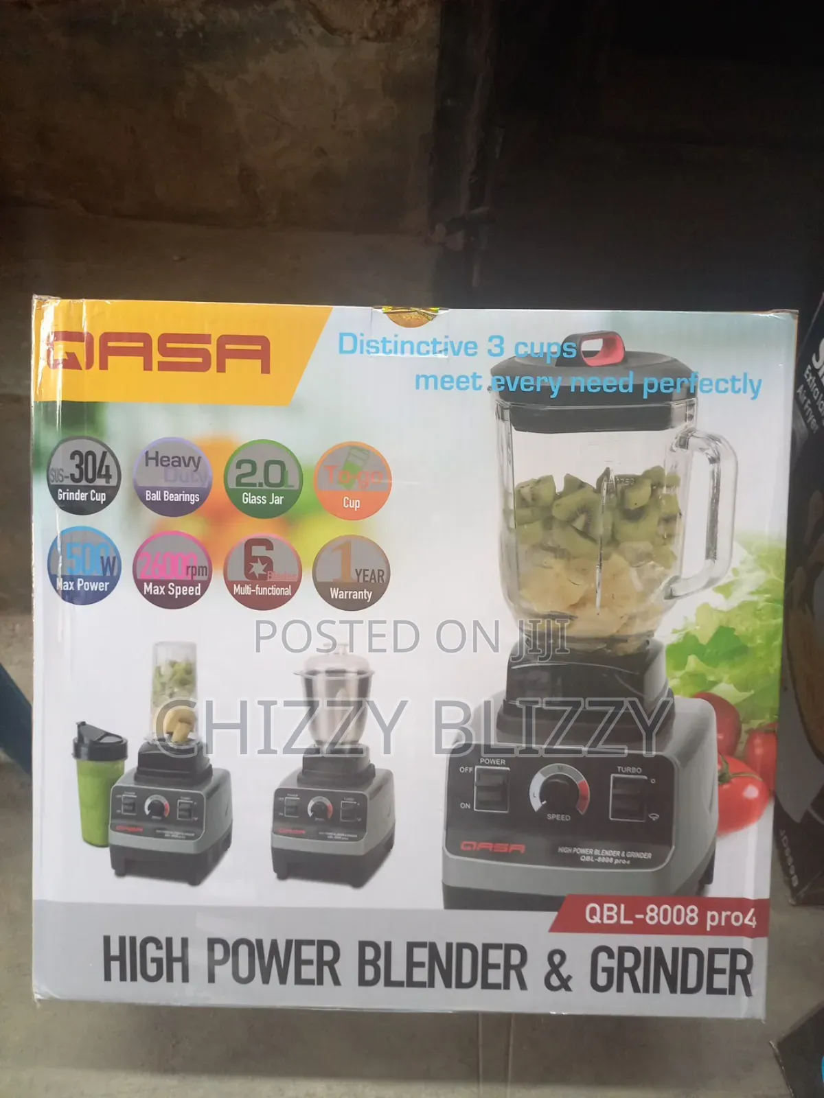 Qasa High Power Blender Grinder QBL-8008 Pro4