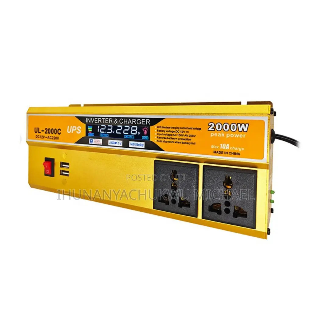 2000w Solar Inverter With in-Built Charger Digital Display