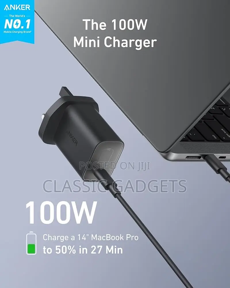 Anker Nano 100W USB-C Charger For Laptops And Phones