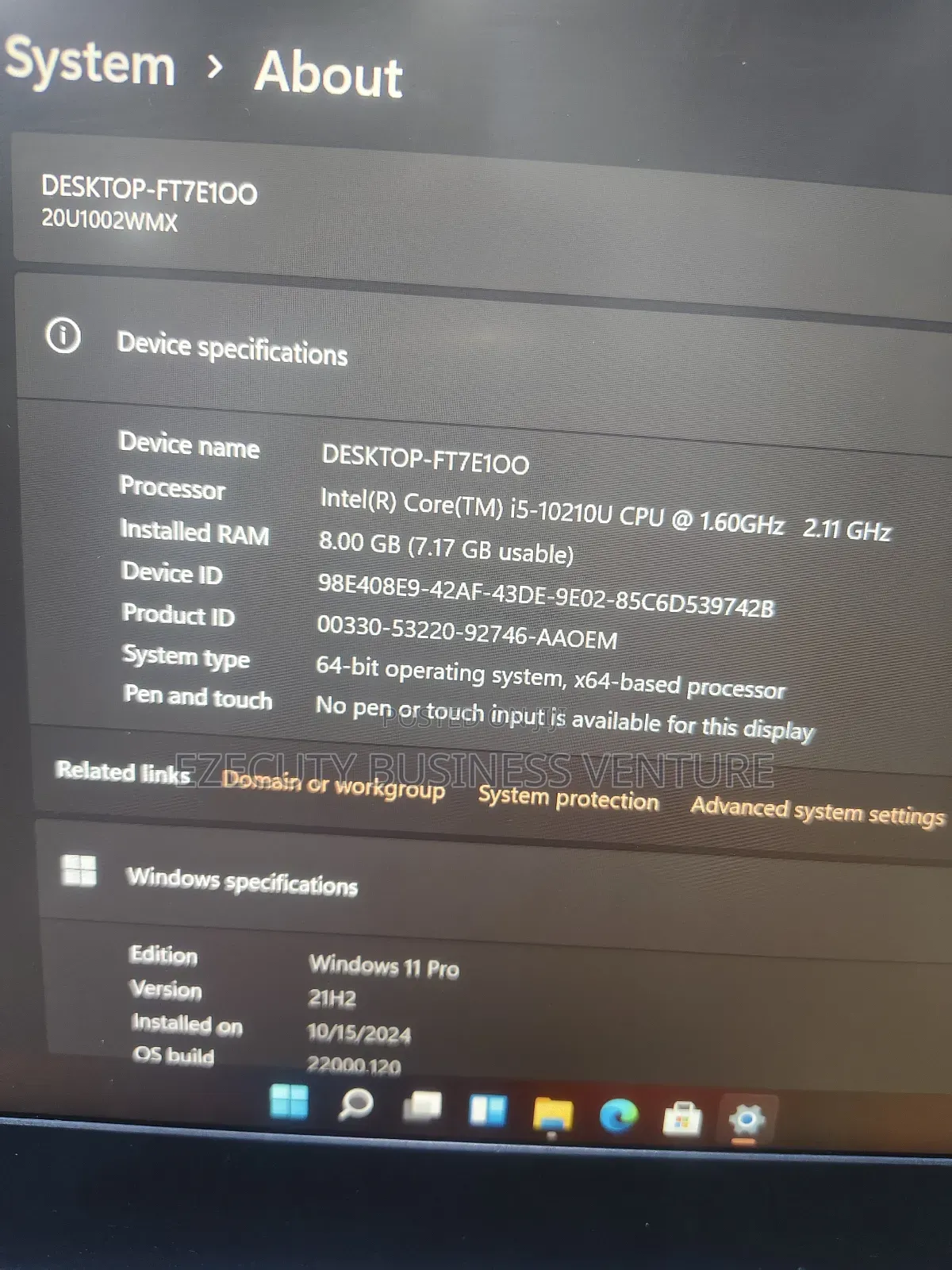 Laptop Lenovo ThinkPad T14 8GB Intel Core I5 SSD 256GB