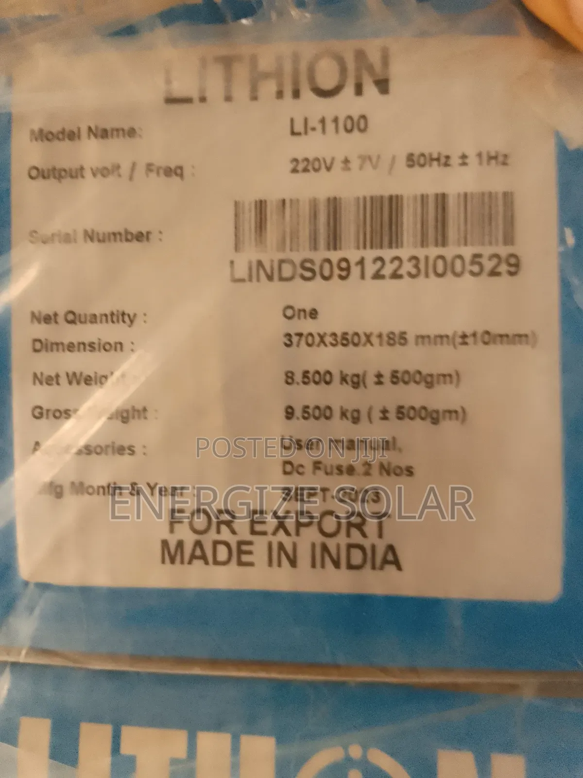 1.1kva Lithion 12v Inverter