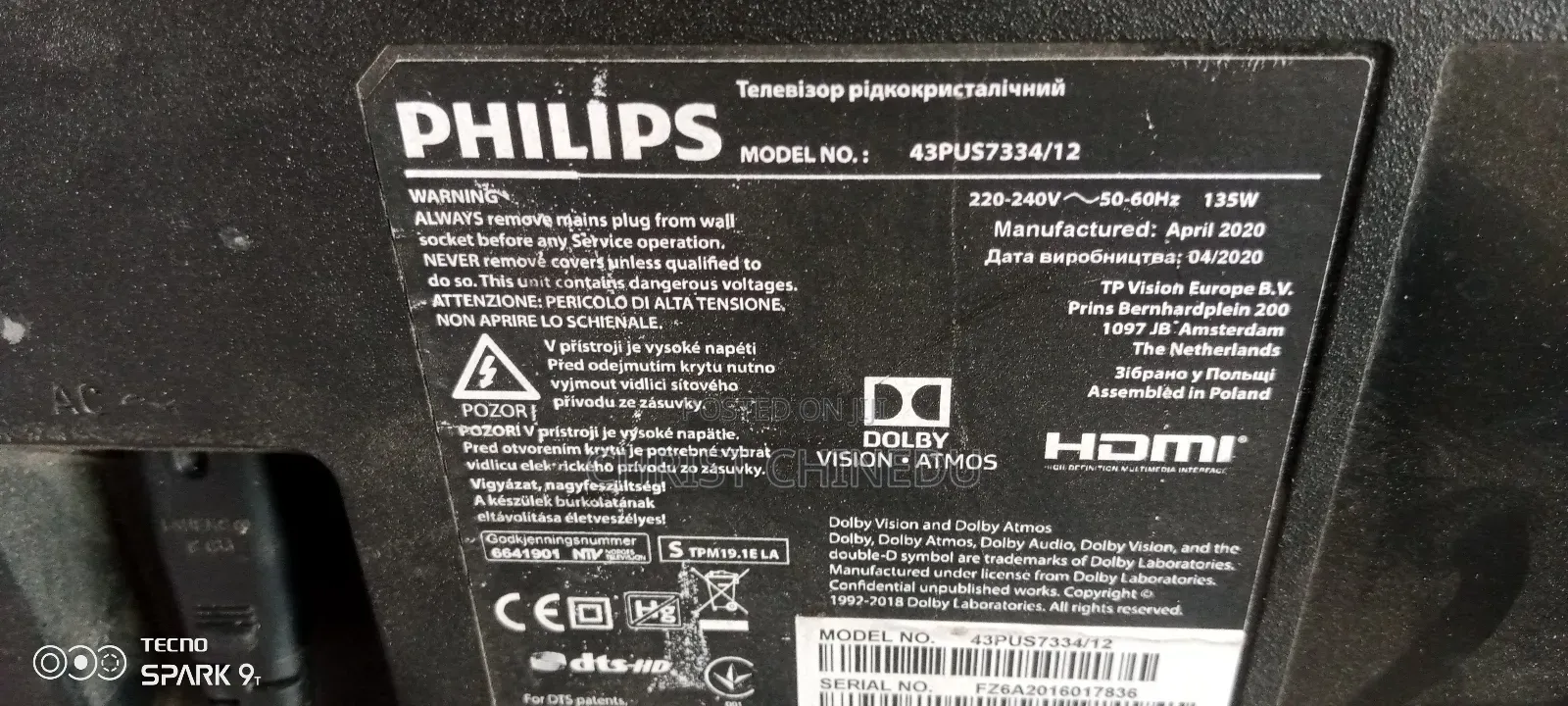 UK Neatly Used 43inches Philip Android