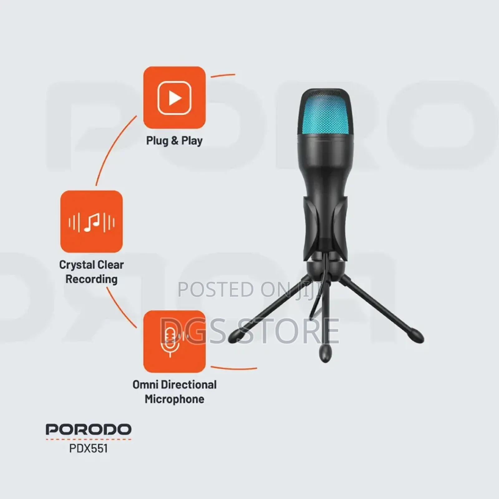 Porodo PDX551 Condenser Microphone Plug and Play