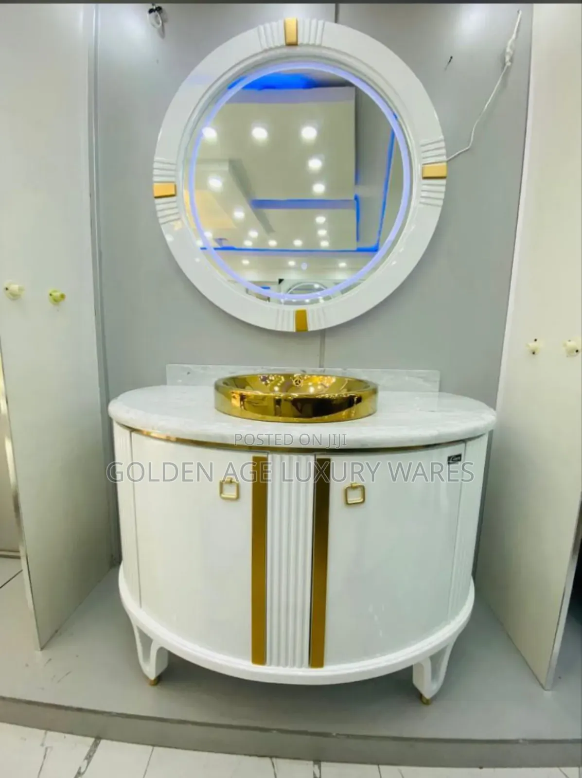 Gold and White Luxury Cabinet