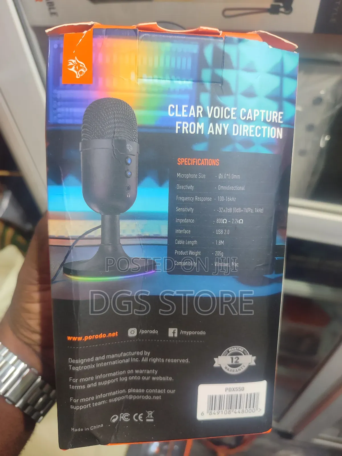 Porodo PDX550 Omni Direction USB Microphone