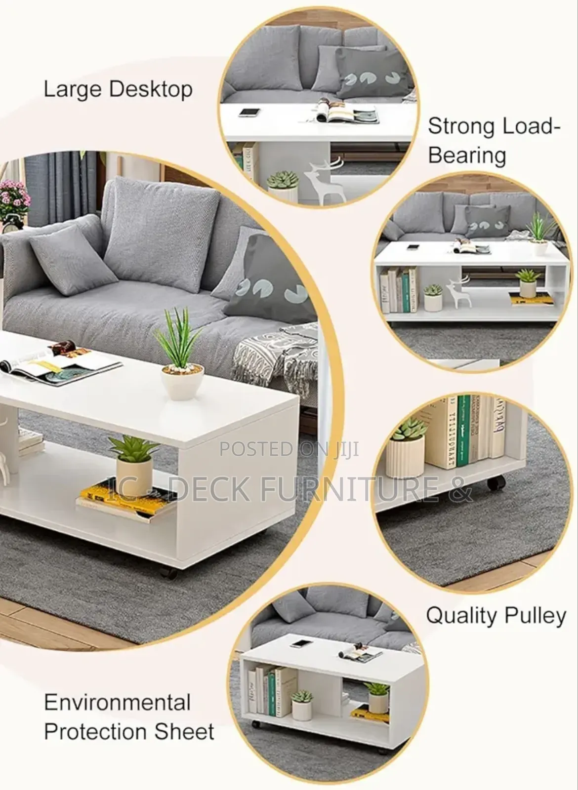 TBL3 Modern Living Room Moveable Center Table