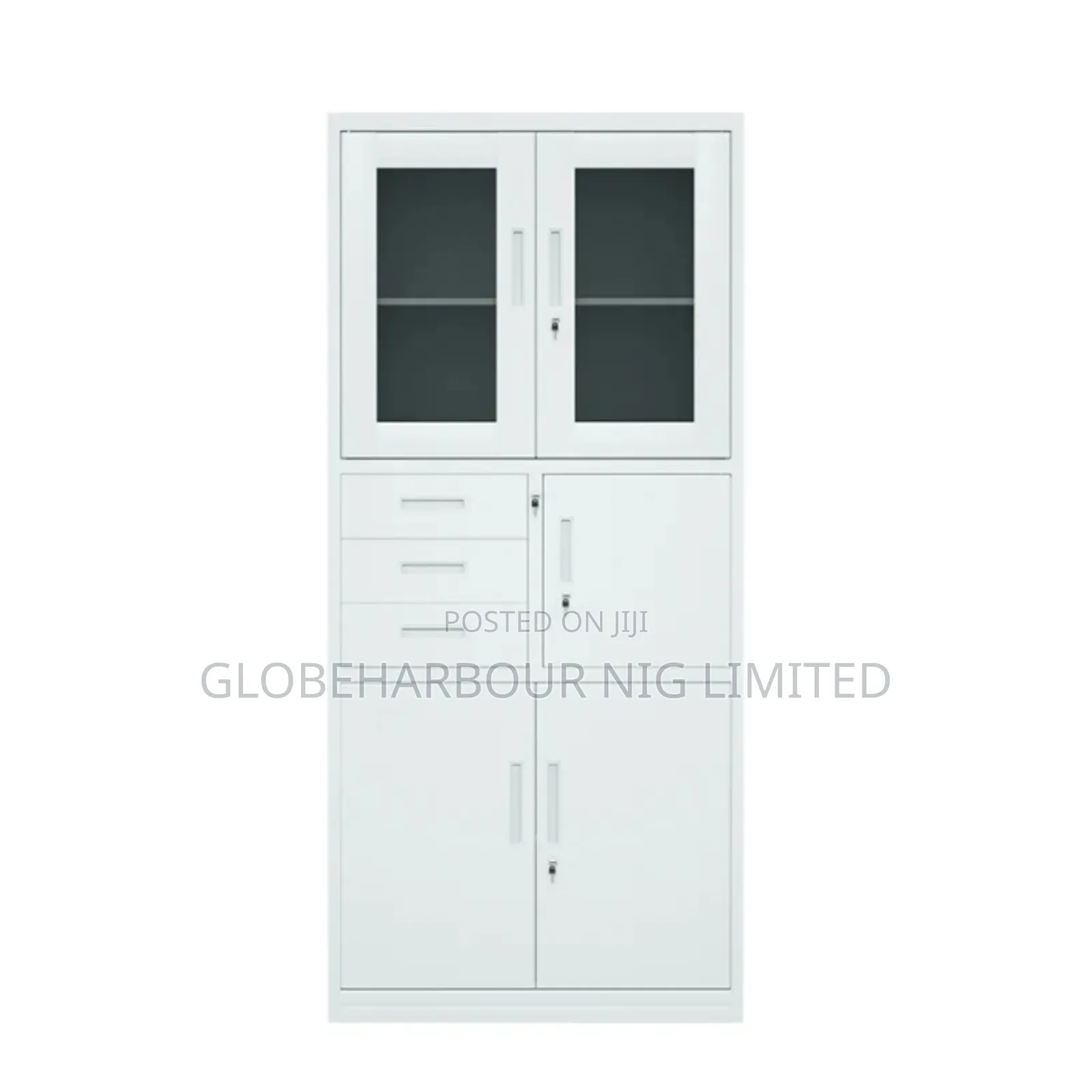 Half Glass Full Height Metal Cabinet