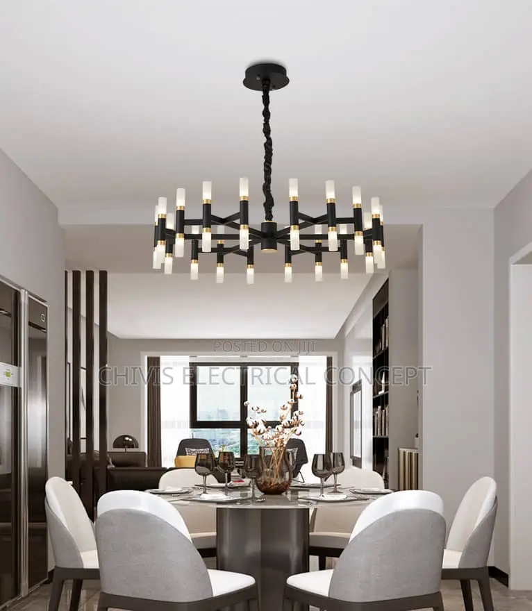 Modern Fashion Designer Black Gold Led Ceiling Art Deco