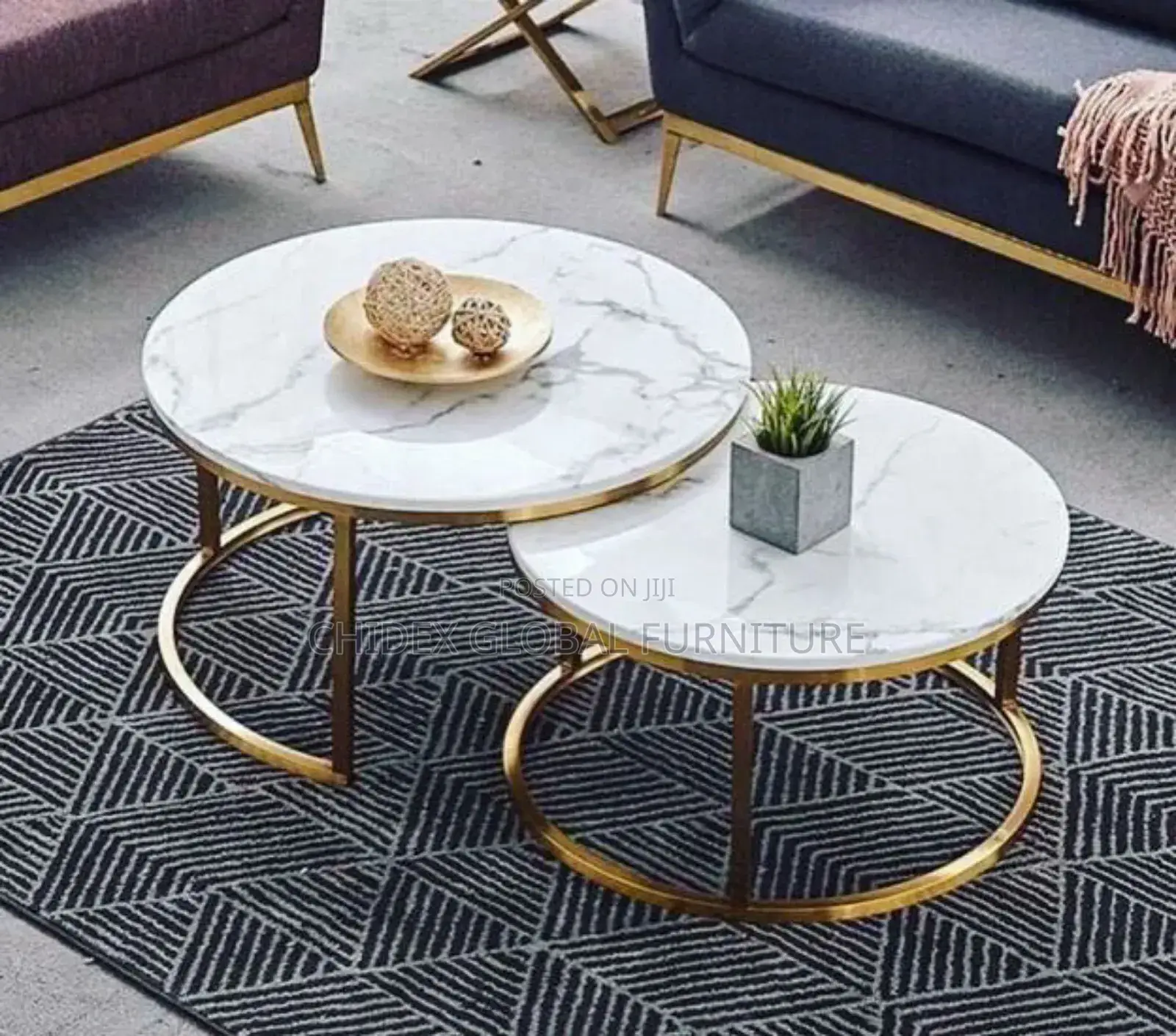 2 in 1 Marble Top Center Table